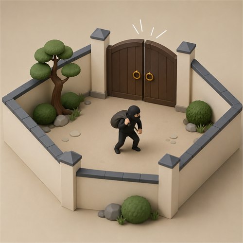 Shut the door to catch the thief-Illustration